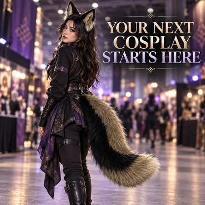 Fluffy Fox Ears & Tail Cosplay Set – Soft Plush Accessories for Anime Conventions, Halloween & Dress-Up