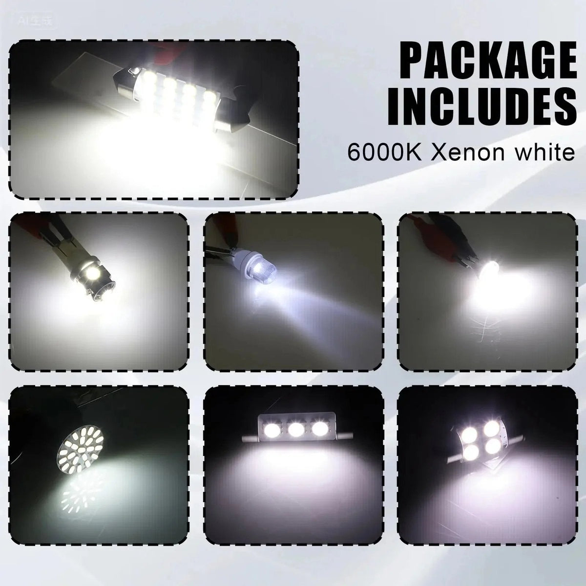 💯 Super Bright White Interior Car Lights Kit Set