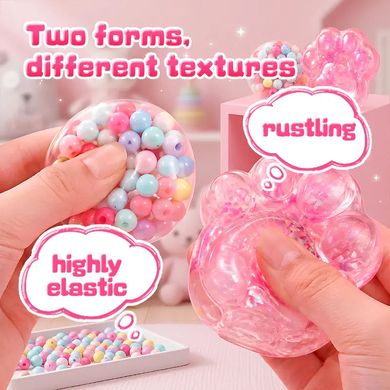 🐾✨ Kawaii DIY Cat Paw Squishy Kit – Soft Mochi Texture Stress Relief Toy 😌