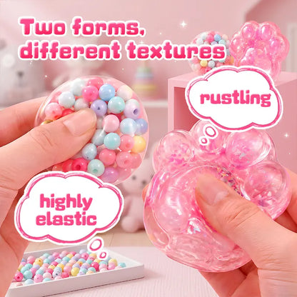 🐾✨ Kawaii DIY Cat Paw Squishy Kit – Soft Mochi Texture Stress Relief Toy 😌