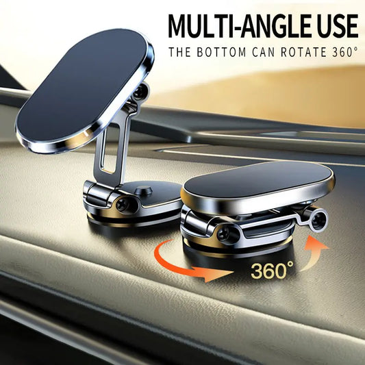 🚗🧲 Foldable Magnetic Car Phone Holder – 360° Rotation with Adjustable Angle & Height 📱