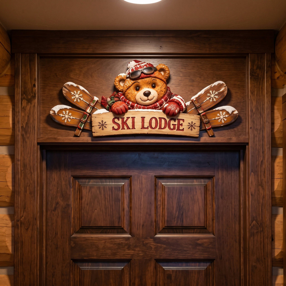 6 Styles Door Topper Collection ❄️🎿 | Rustic Winter Mountain Cabin Door Frame Decor, Christmas Above-Door Wall Sign, Seasonal Porch Home Ornament