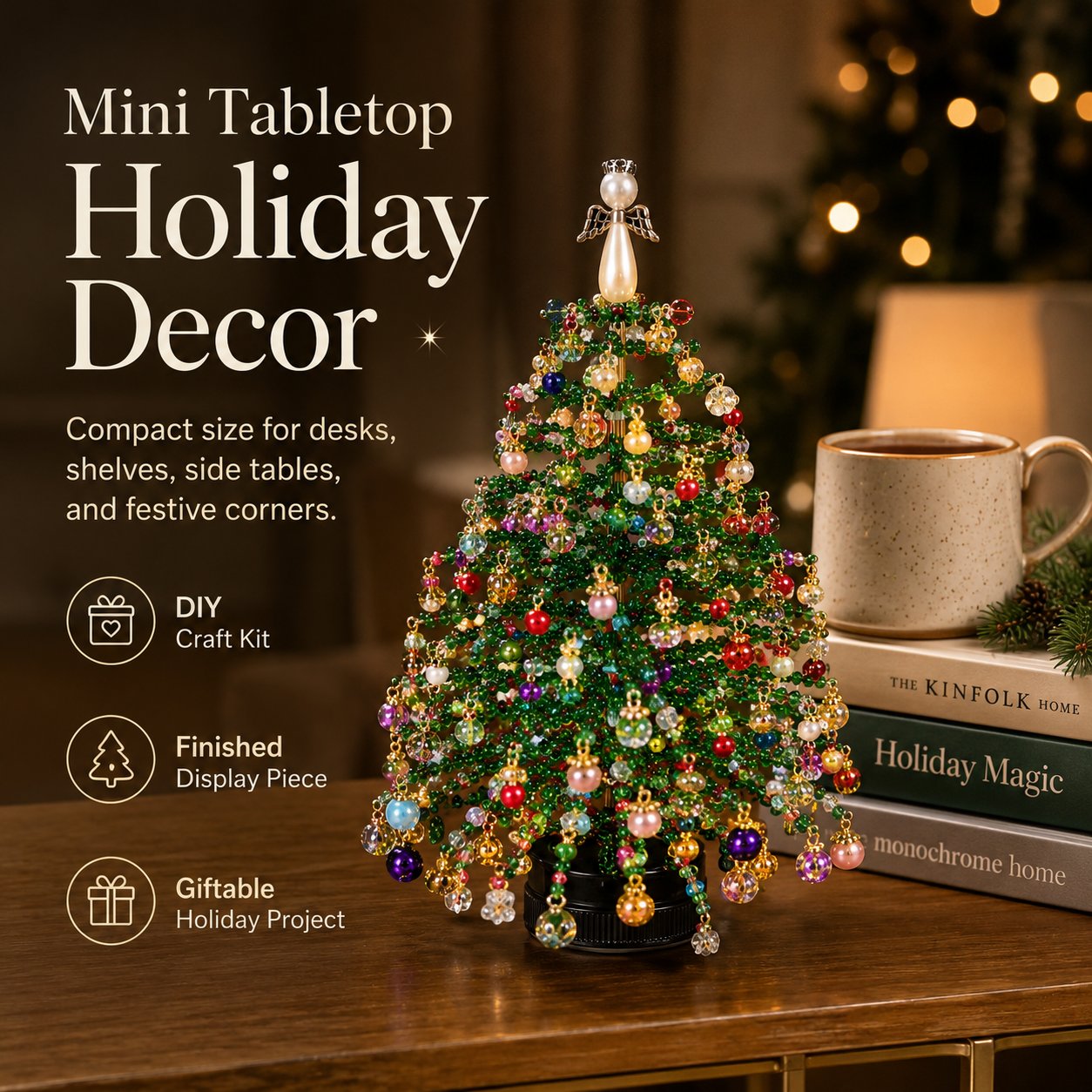 🎄DIY Beaded Christmas Tree Kit – 🎅Create Your Own Sparkling Holiday Decoration