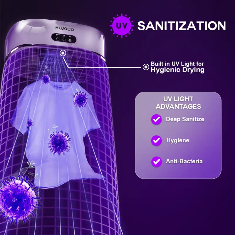 👕 Foldable Clothes Dryer: 3D Warm Air, Smart Remote Control, Gentle Dry, Space-Saving