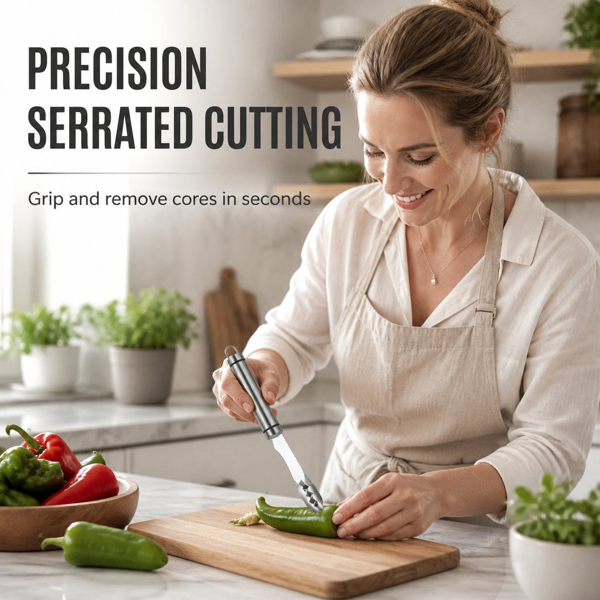 🌶️ Premium 304 Stainless Steel Pepper Corer – Kitchen Vegetable Seed Remover ✨
