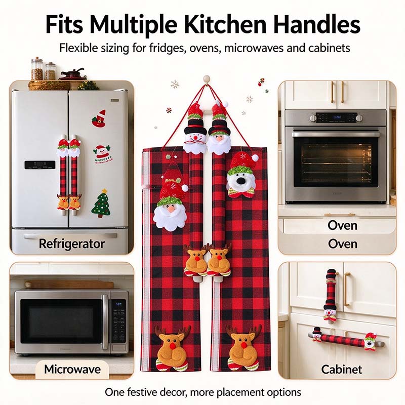 Plush Christmas appliance handle covers
