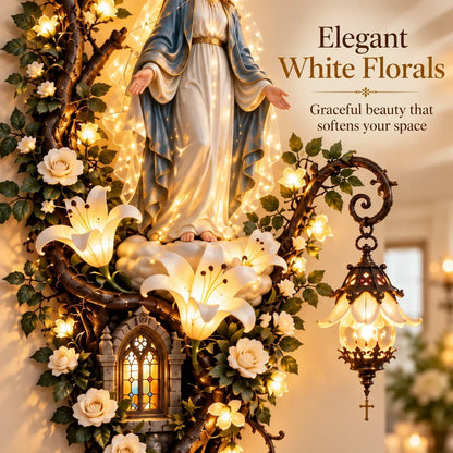 ⏳ Last Day 50% OFF-✨Illuminated Virgin Mary Floral Wall Decor