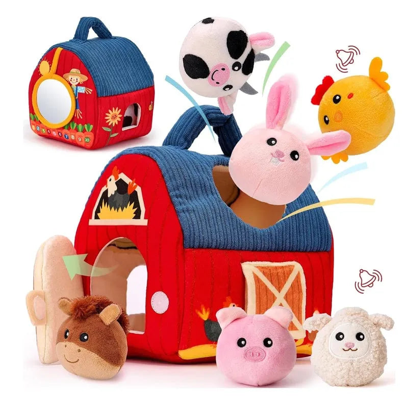 Surprise Barn with Stuffed Farm Animals