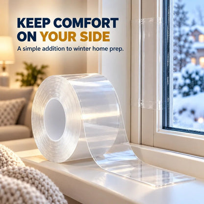 Clear window and door draft-sealing tape