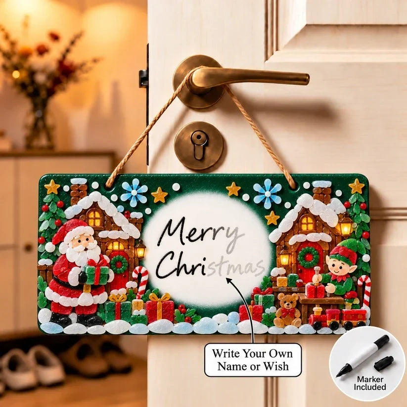 ⏳ Last Day 46% OFF – 🎄 Beginner-Friendly DIY Sea Glass Christmas Hanging Sign Kit | 8 Festive Designs with Handwritten Personalization ✍️