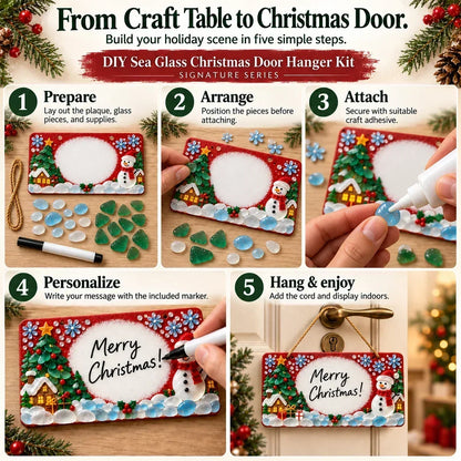 ⏳ Last Day 46% OFF – 🎄 Beginner-Friendly DIY Sea Glass Christmas Hanging Sign Kit | 8 Festive Designs with Handwritten Personalization ✍️
