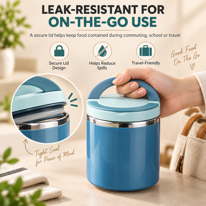 🍱 Insulated Stainless Steel Lunch Container – Leak-Resistant Food Jar with Carry Handle ✨