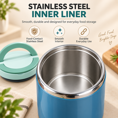 🍱 Insulated Stainless Steel Lunch Container – Leak-Resistant Food Jar with Carry Handle ✨