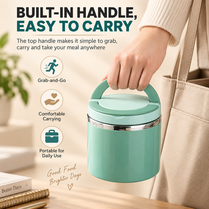 🍱 Insulated Stainless Steel Lunch Container – Leak-Resistant Food Jar with Carry Handle ✨
