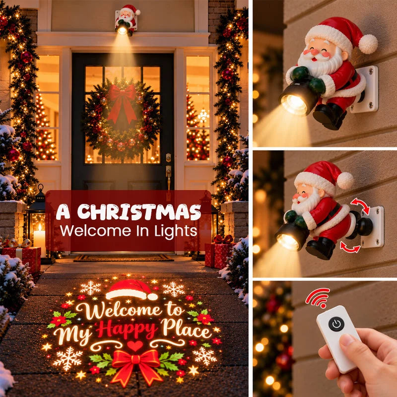 🎅 Santa Christmas Welcome Projector – Festive Greeting Light with Remote Control & Adjustable Angle!!! ✨