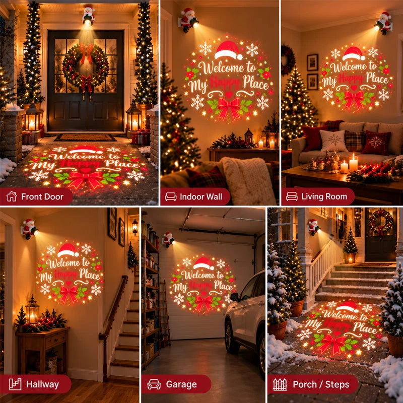 🎅 Santa Christmas Welcome Projector – Festive Greeting Light with Remote Control & Adjustable Angle!!! ✨