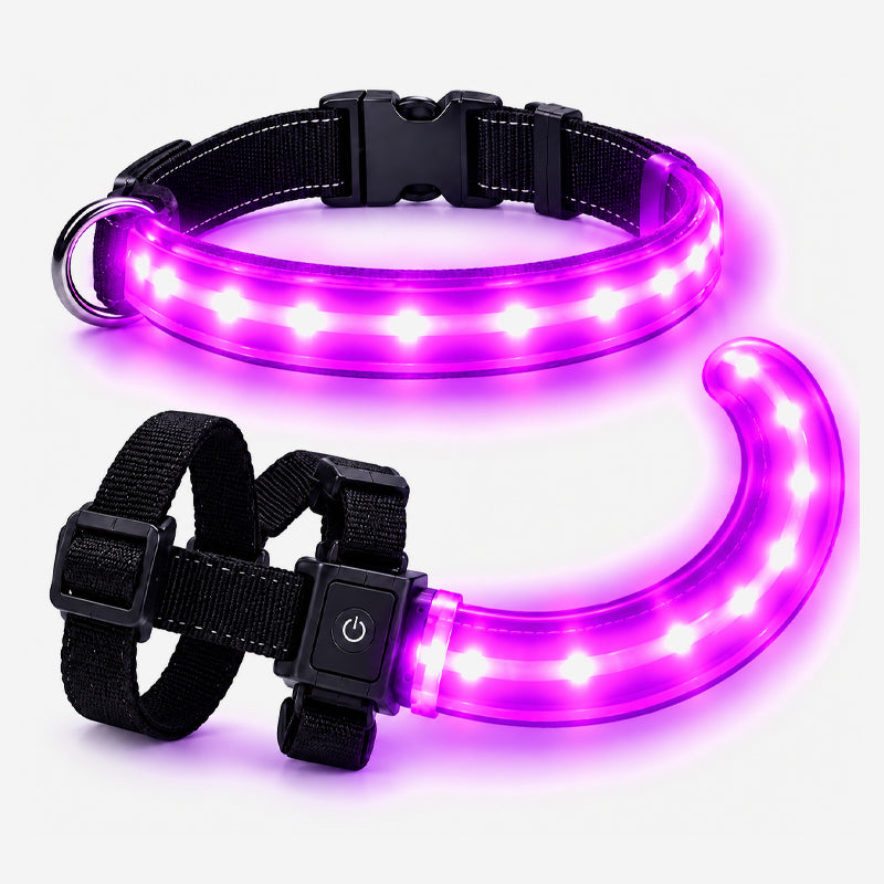 LED Dog Collar and Light-Up Tail Set - 9