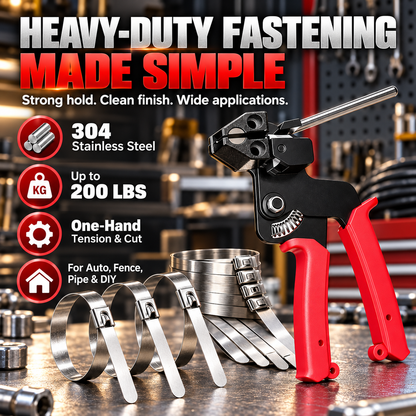 🔧 Heavy-Duty Stainless Steel Cable Tie Tool Set – 11.8″ Self-Locking Ties & Removal Screwdriver 🛠️