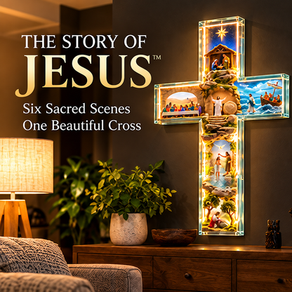 ✨✝️The Story of Jesus in 6 Scenes Cross Lamp