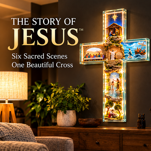 ✨✝️The Story of Jesus in 6 Scenes Cross Lamp
