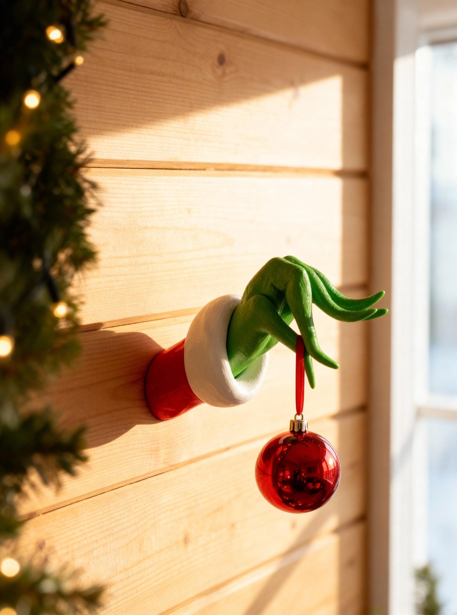 Green Hand Wall Decor – Christmas Ornament Holder