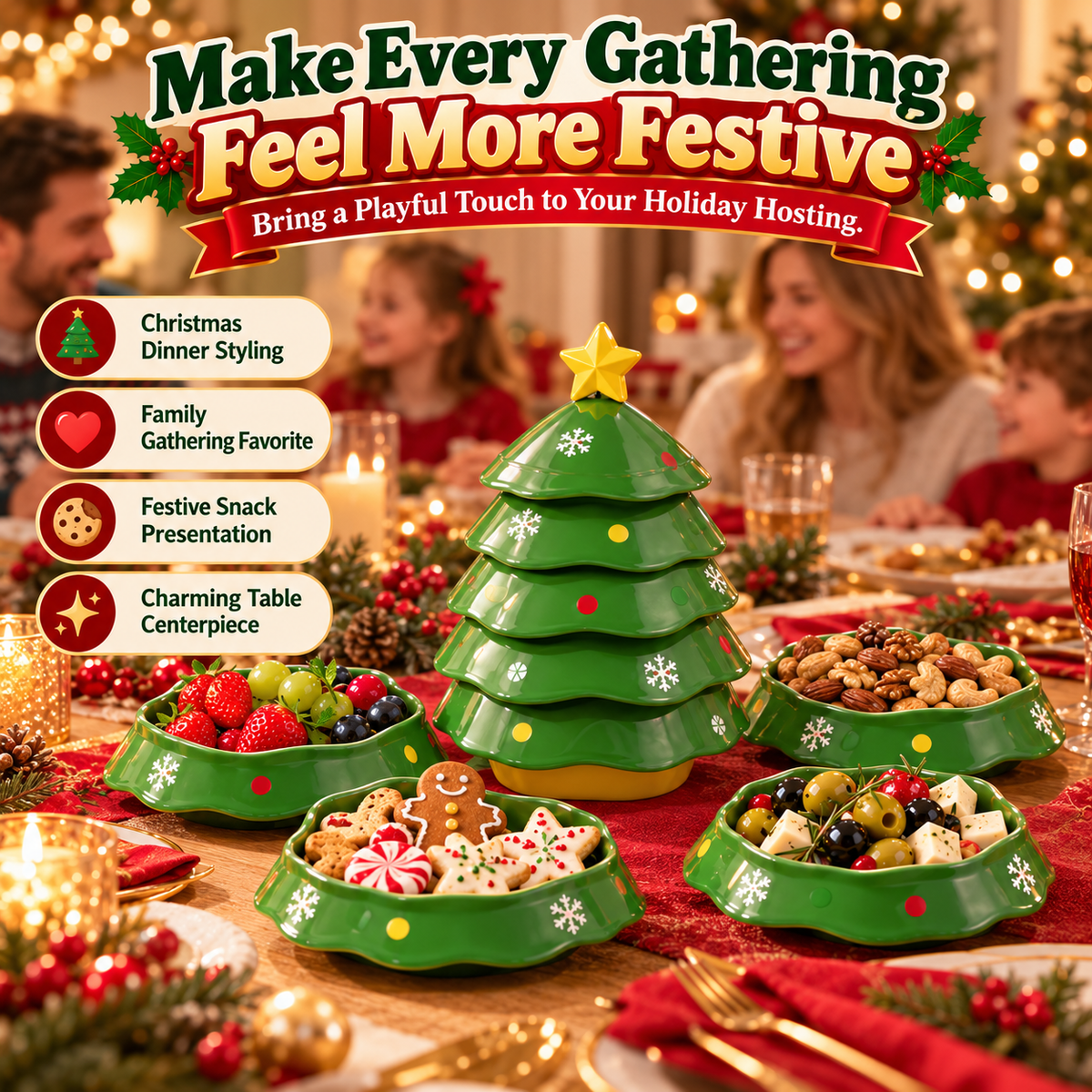 5-Layer Christmas Tree Serving Tray - 6