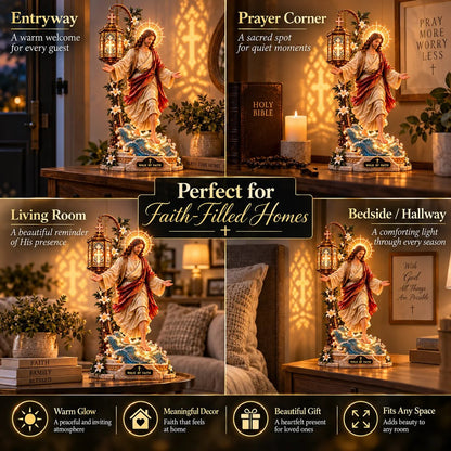 ✨✝️✨ Walk by Faith Jesus Reflection Light – Walking on Water Christian Decor🎁