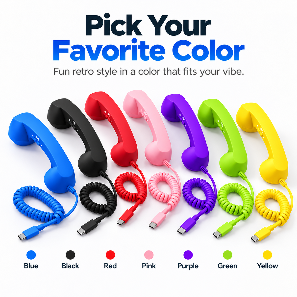 ☎️Retro Phone Handset with Type-C | Vintage Wired Receiver 📞