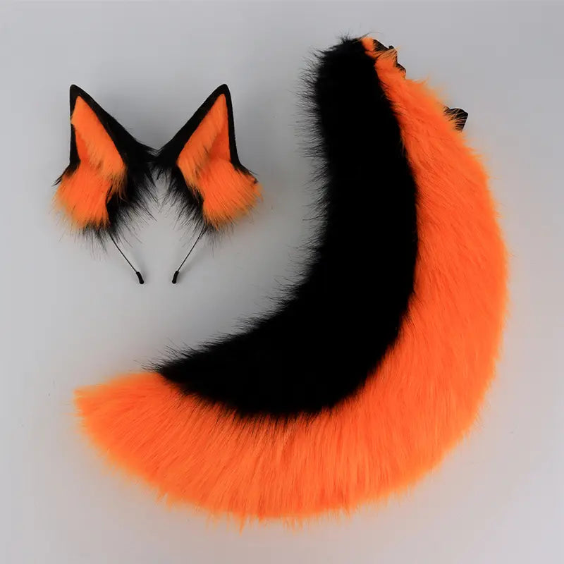 Fluffy Fox Ears & Tail Cosplay Set – Soft Plush Accessories for Anime Conventions, Halloween & Dress-Up