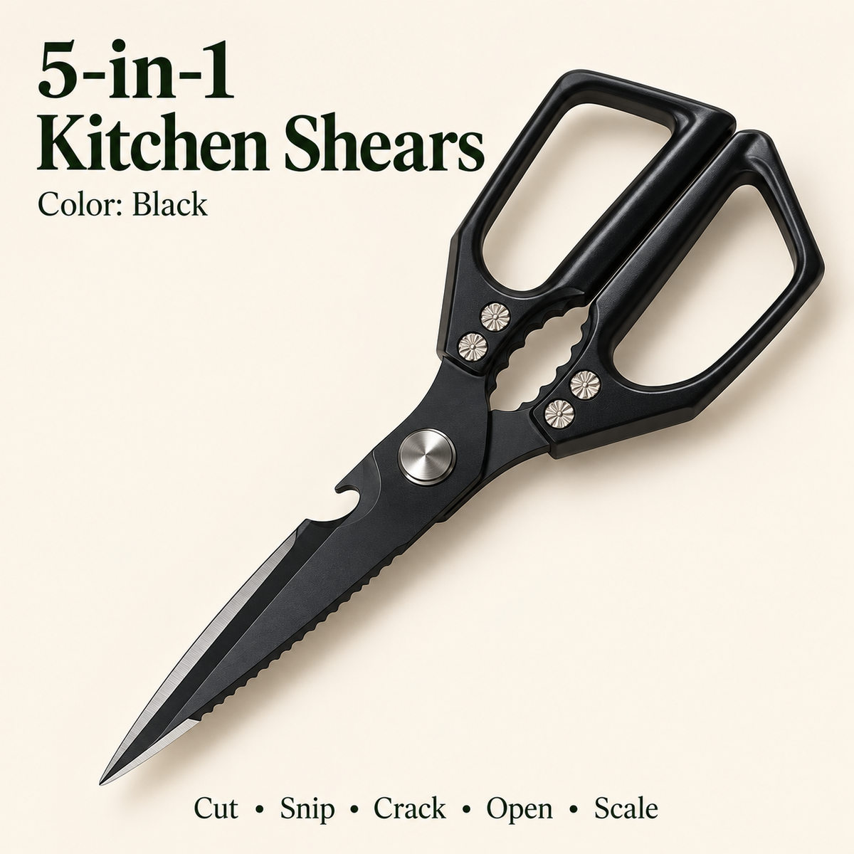 Heavy-Duty Stainless Steel Kitchen Shears – Detachable Blades for Easy Cleaning & Everyday Food Prep