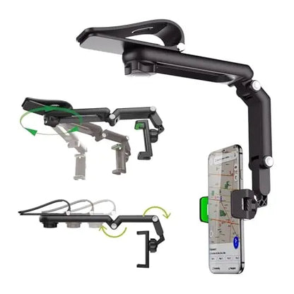 🚗📱 Car Phone Mount – Long Adjustable Arm, 360° Rotation & Secure Anti-Scratch Clamp 🎥