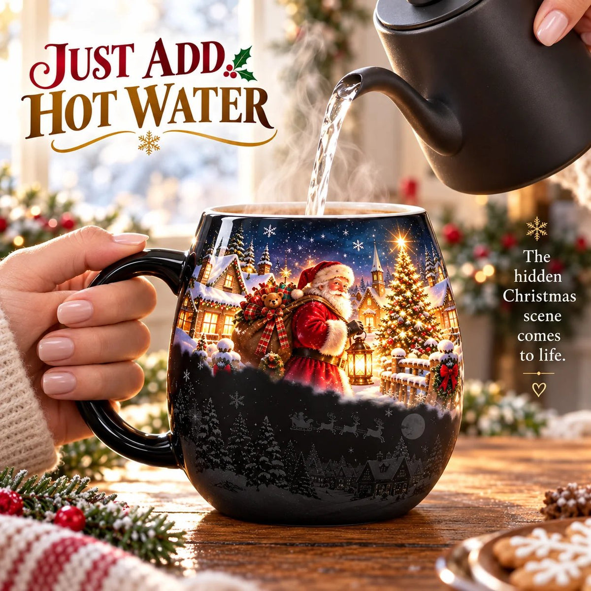 ⏳ Letzter Tag: 49 % Rabatt – 🎄 Weihnachtszauber-Tasse mit Thermo-Effekt | 350 ml Farbwechsel-Tasse „Weihnachtsdorf“ ☕