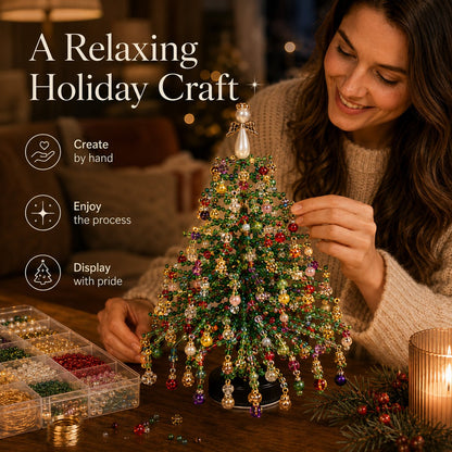 🎄DIY Beaded Christmas Tree Kit – 🎅Create Your Own Sparkling Holiday Decoration