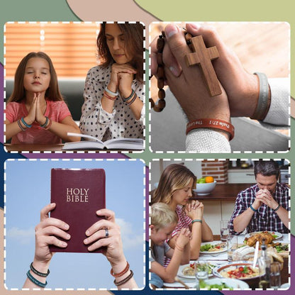 ✝️ 20/60PCS Bible Verse Bracelets – Christian Faith Wristbands for Church Events, Youth Groups & Sunday School Rewards