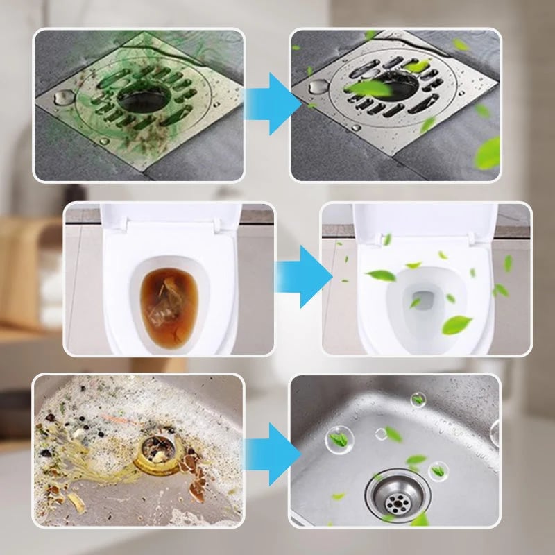🎉🔥49% OFF ❤️Powerful Cleaning Effervescent Tablets for Pipe, Fast Dissolve Hair Grease Clogs, Deodorizing Antibacterial Pipe Cleaner for Sink Toilet Floor Drain