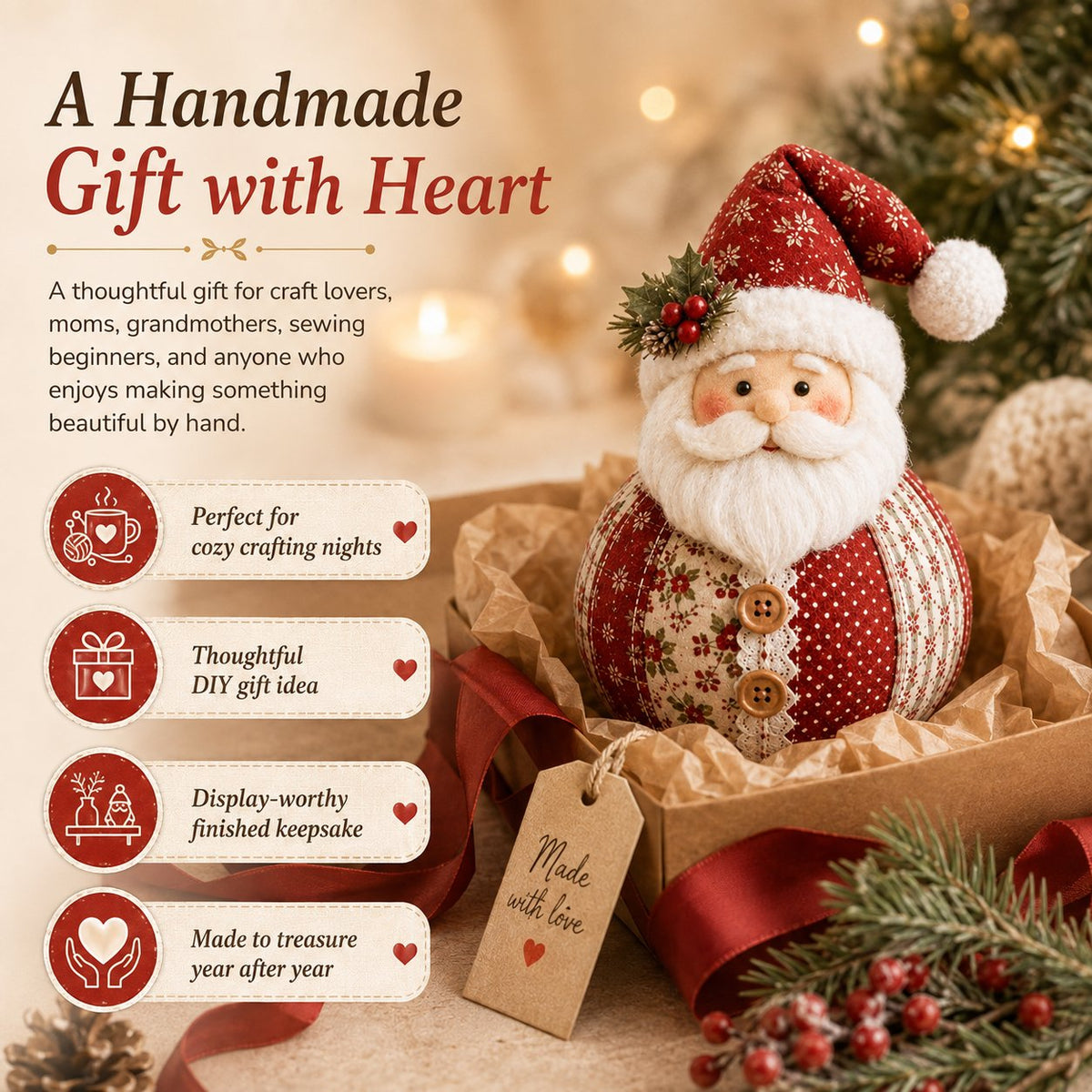 🔥LAST DAY 50% OFF - 🎄 Patchwork Fabric Doll DIY Kit