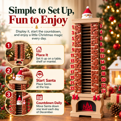 🎅Santa Chimney Christmas Countdown Calendar – 24-Day Holiday Advent Decoration🏠