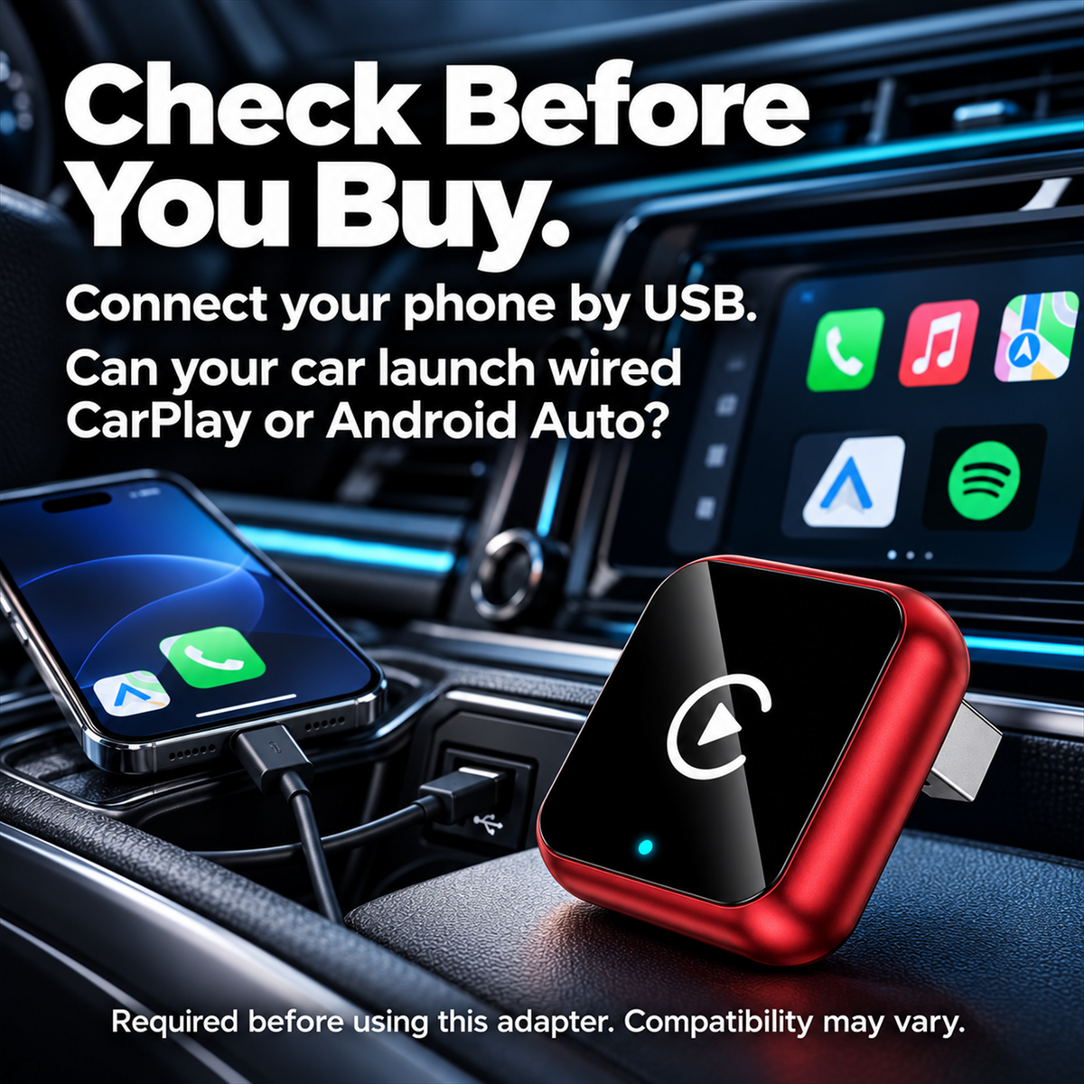 🚗📱 2027 Wireless CarPlay & Android Auto Adapter – Plug & Play USB Dongle ✨
