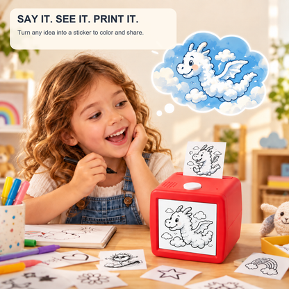 🎨🤖 AI-Powered Voice-Activated Mini Thermal Sticker Maker – Mess-Free DIY Scrapbooking Kit for Kids 5+ ✨