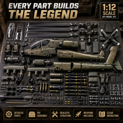 🔥LAST DAY 49% OFF🚁Apache Attack Helicopter Model Kit – Build Your Own Military Aviation Legend