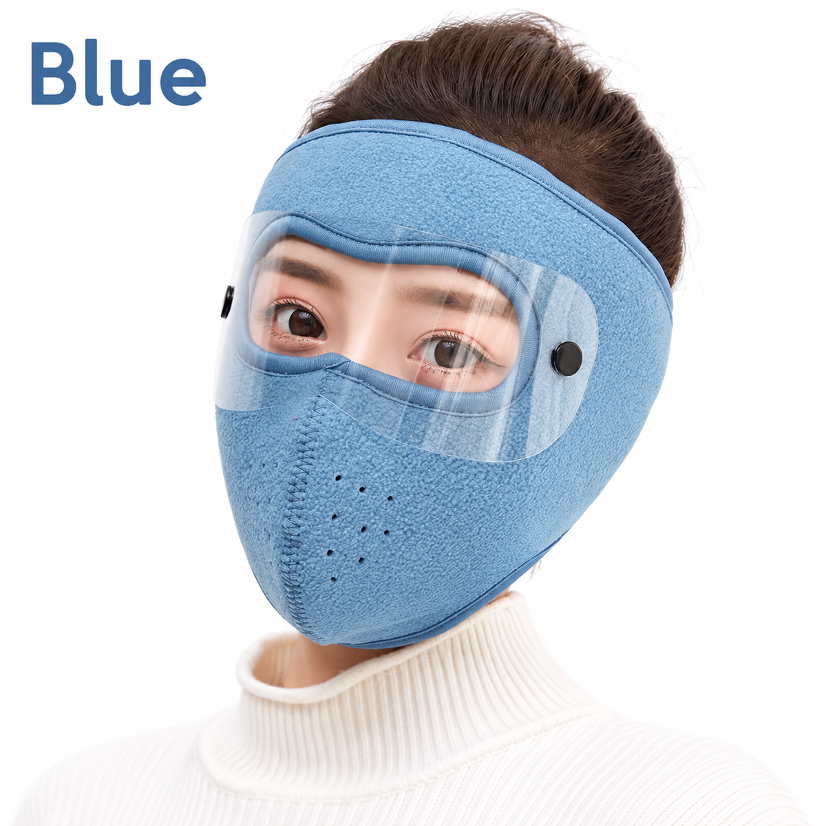 ❄️ Winter Face Cover with Clear Eye Shield – Adjustable Cold-Weather Balaclava 🥽