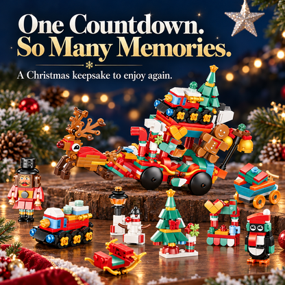 Advent calendar with 12 building kits that make a Christmas village