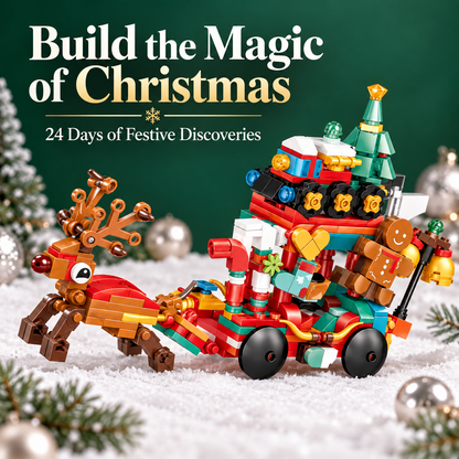 Advent calendar with 12 building kits that make a Christmas village
