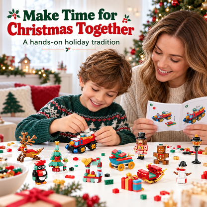 Advent calendar with 12 building kits that make a Christmas village