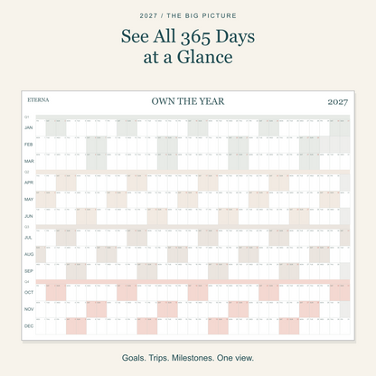 🗓️ Own Your 2027 — Extra-Large Dry-Erase Wall Calendar with 100 Colorful Sticky Notes & Pen