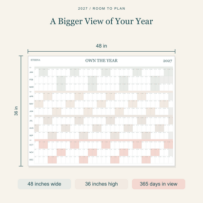 🗓️ Own Your 2027 — Extra-Large Dry-Erase Wall Calendar with 100 Colorful Sticky Notes & Pen