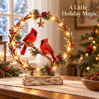 🐦✨ Lighted Cardinal Tabletop Decor – A Charming Holiday Accent 🎄