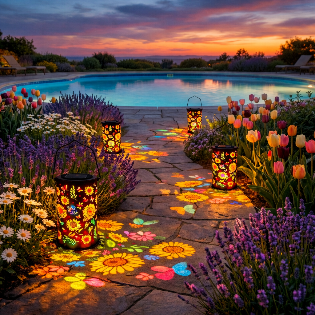 🔥Colorful Sunflower Glow Solar Garden Lantern