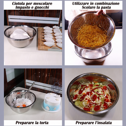 Set Ciotola Multifunzione 3 in 1 in Acciaio Inox 🥣
