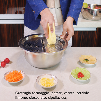 Set Ciotola Multifunzione 3 in 1 in Acciaio Inox 🥣